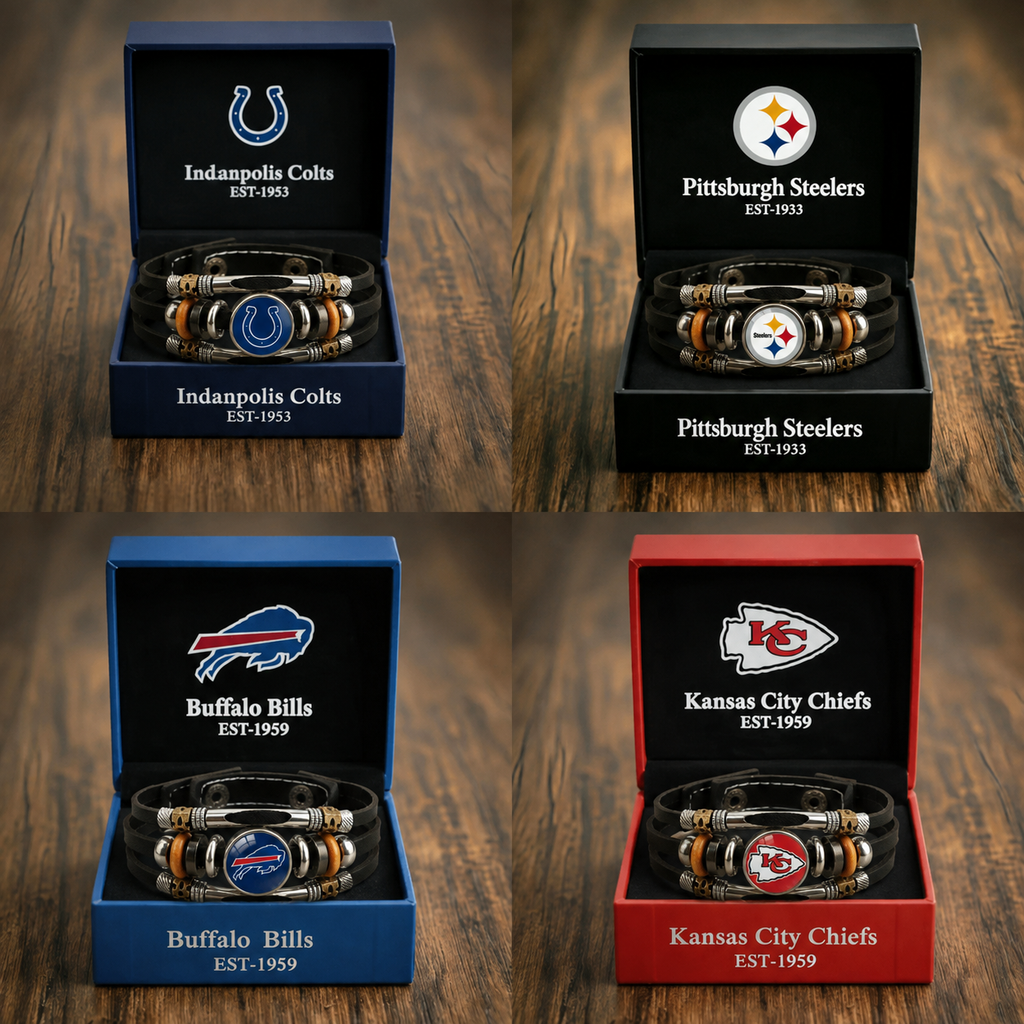 🏈 NFL 32-Team "Glory Gem" Leather Bracelet — Featuring all teams and their signature colors 📿🍀