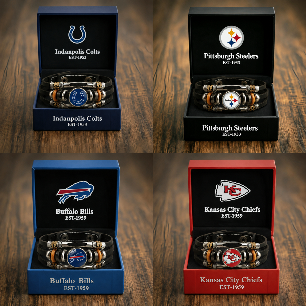🏈 NFL 32-Team "Glory Gem" Leather Bracelet — Featuring all teams and their signature colors 📿🍀
