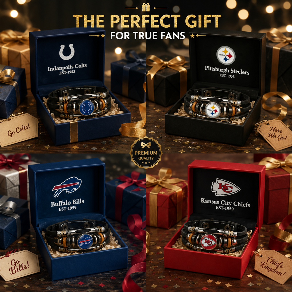 🏈 NFL 32-Team "Glory Gem" Leather Bracelet — Featuring all teams and their signature colors 📿🍀