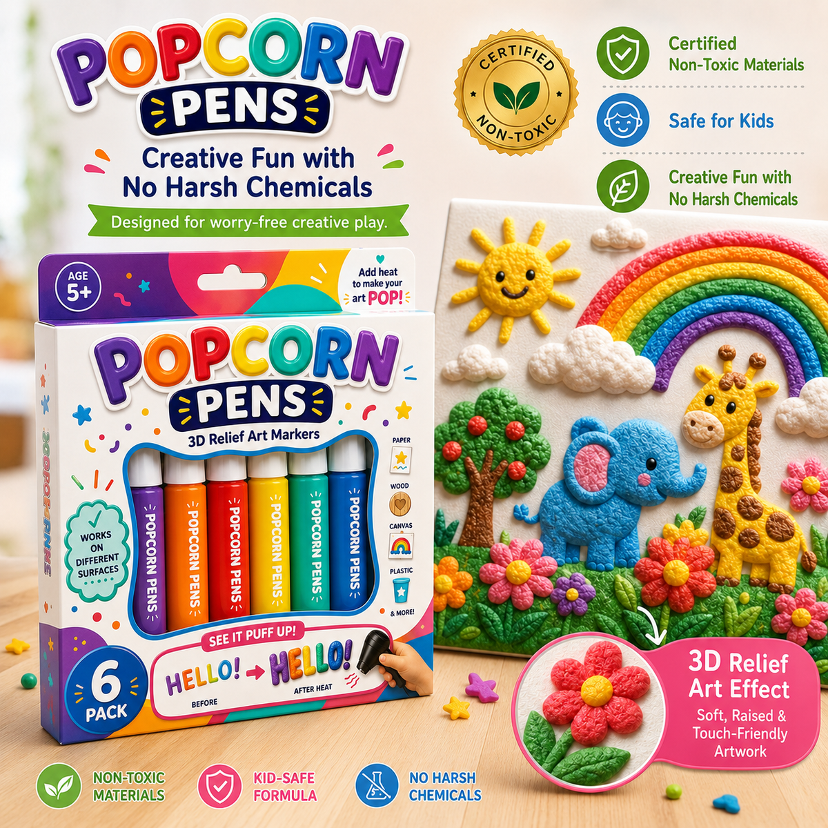 🌈🖍️Save 50% by ordering today丨3D Relief Art Pen – Turn Flat Drawings Into Touchable 3D Art🪄