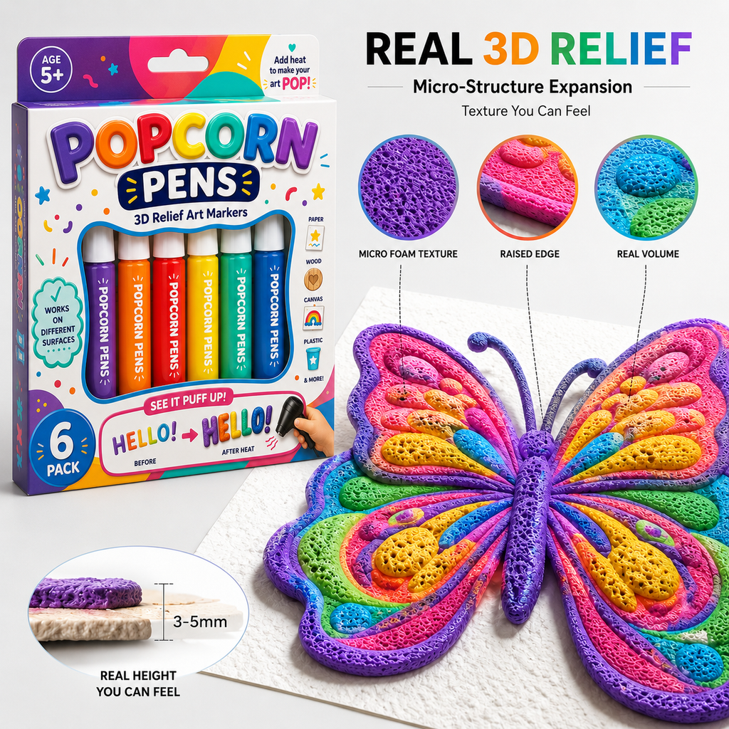 🌈🖍️Save 50% by ordering today丨3D Relief Art Pen – Turn Flat Drawings Into Touchable 3D Art🪄