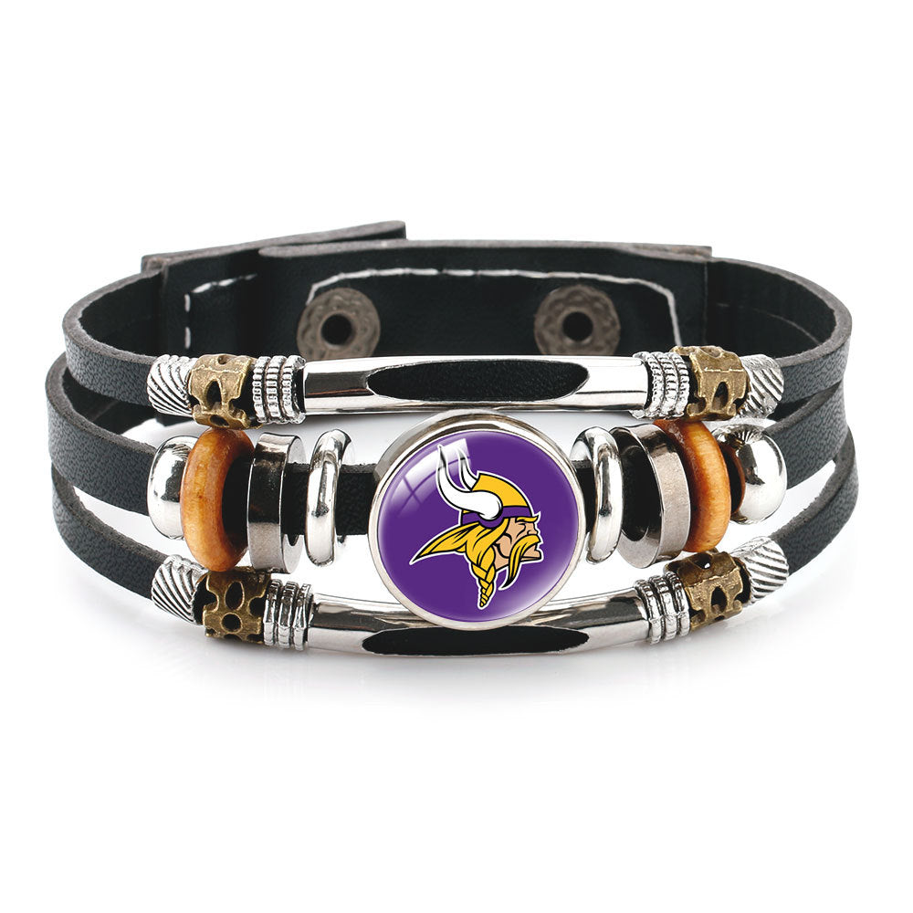 🏈 NFL 32-Team "Glory Gem" Leather Bracelet — Featuring all teams and their signature colors 📿🍀