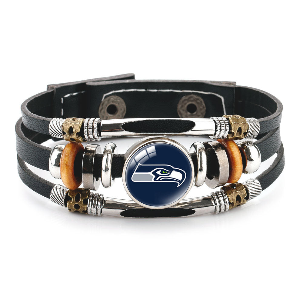 🏈 NFL 32-Team "Glory Gem" Leather Bracelet — Featuring all teams and their signature colors 📿🍀