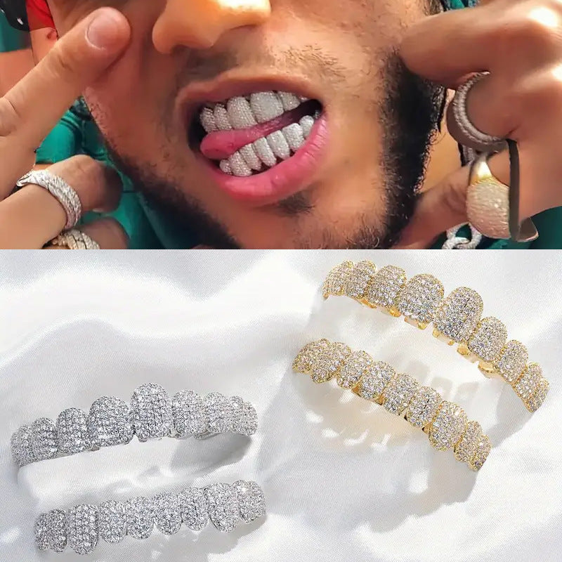 🦷 Showcase your personality—wear dazzling diamond-studded grillz to flaunt your unique style.