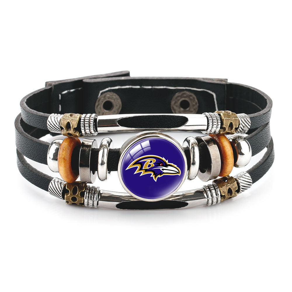 🏈 NFL 32-Team "Glory Gem" Leather Bracelet — Featuring all teams and their signature colors 📿🍀