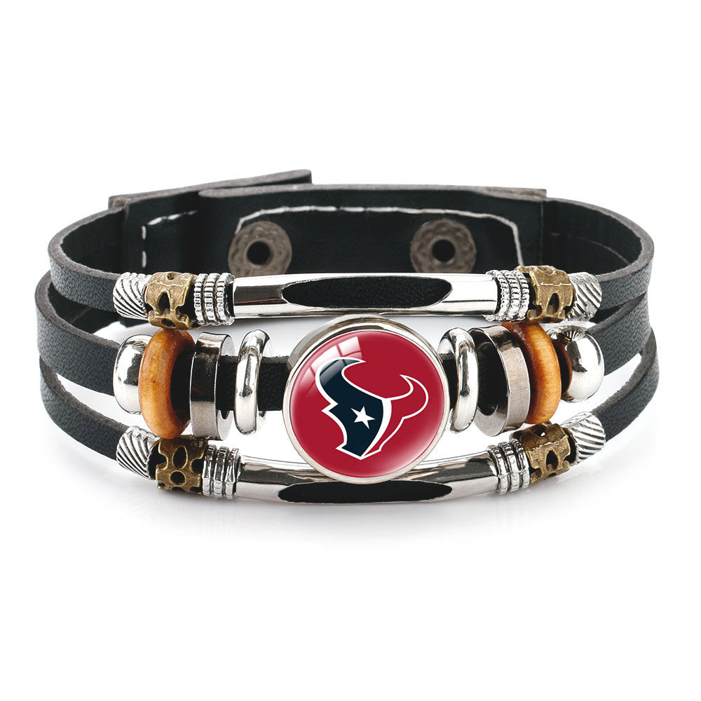 🏈 NFL 32-Team "Glory Gem" Leather Bracelet — Featuring all teams and their signature colors 📿🍀