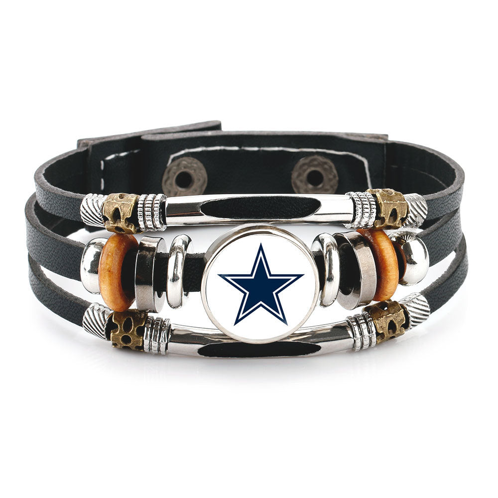 🏈 NFL 32-Team "Glory Gem" Leather Bracelet — Featuring all teams and their signature colors 📿🍀