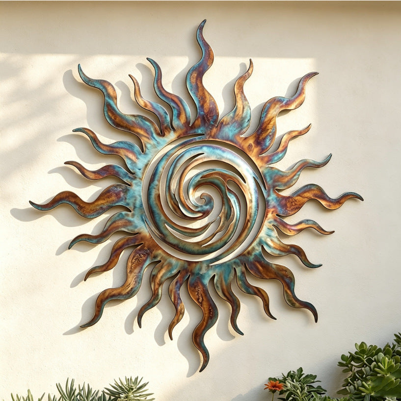 Metal Sun Silhouette Wall Art Decor
