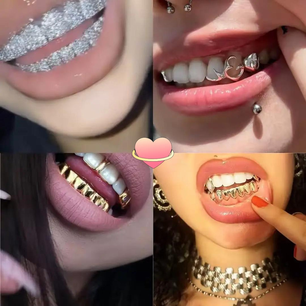 🦷 Showcase your personality—wear dazzling diamond-studded grillz to flaunt your unique style.