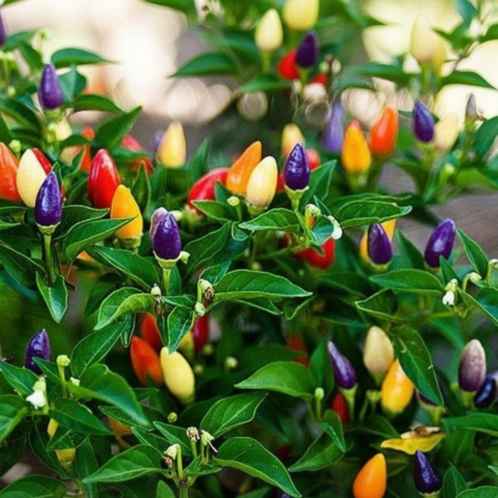 30 Pieces Bolivian Rainbow Hot Pepper Ornamental Chili Seeds For Garden And Home Growing