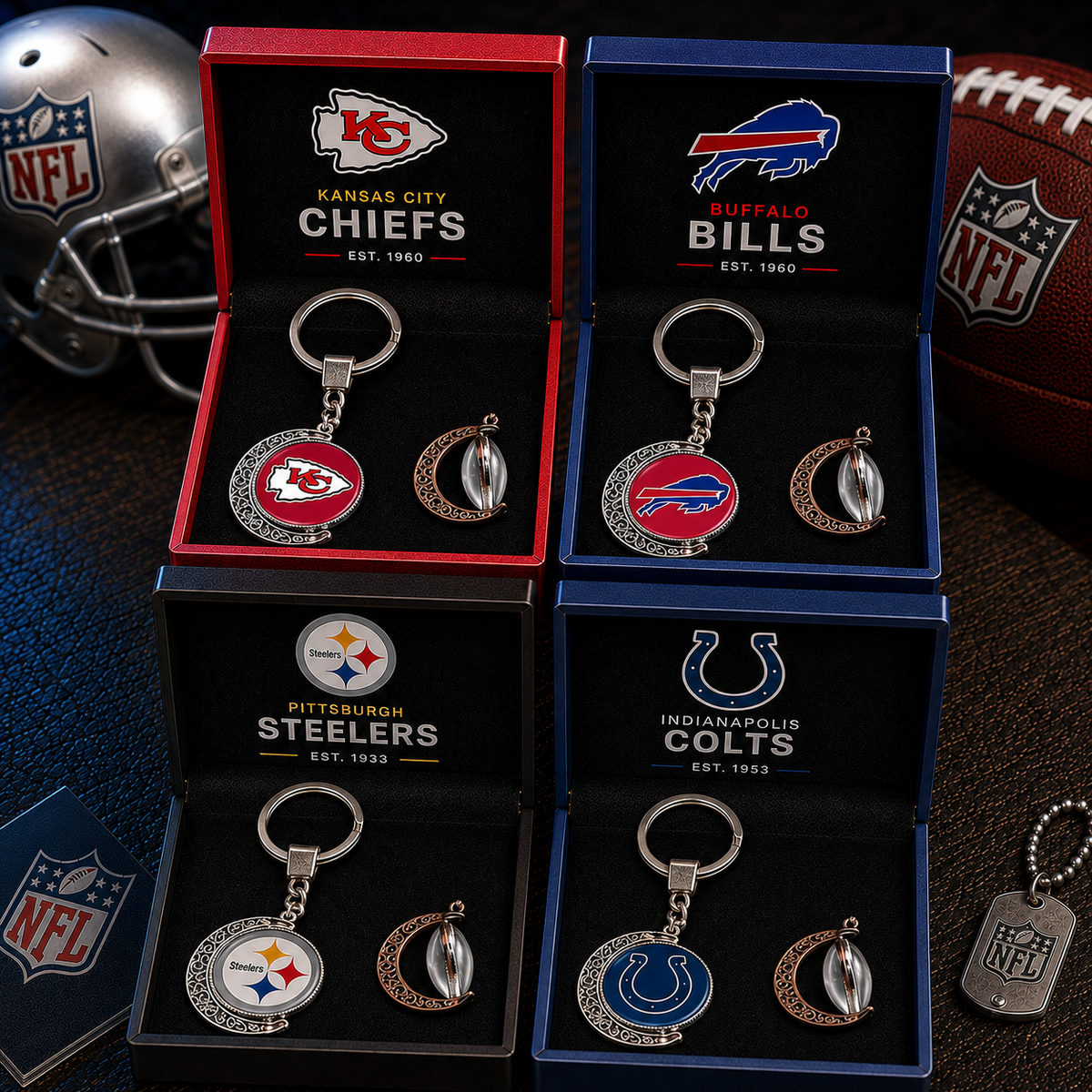 🏈 NFL 32 Teams — Team Pride Gemstone Pendant 📿🍀🏈